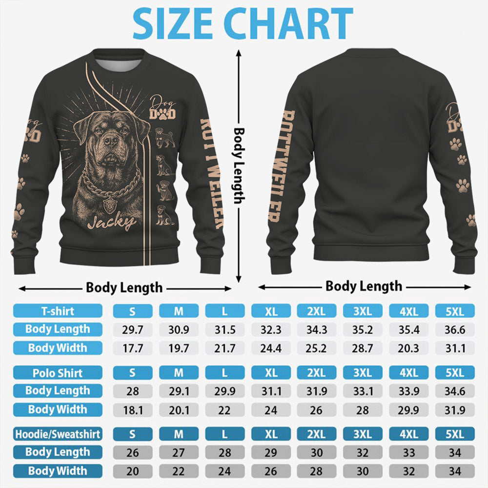 Rottweiler, Personalized Bleach Style Dog Shirt, Gift For Dog Lover T1807 Pt99