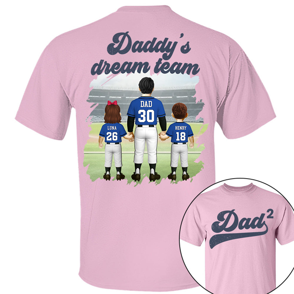 We Hit A Homerun Scoring You As Our Dad, Personalized Baseball Shirt For Dad Grandpa A2110 Hv01