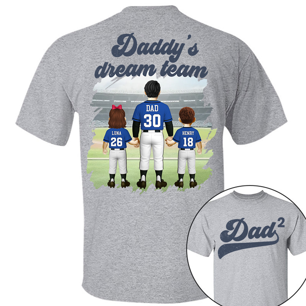 We Hit A Homerun Scoring You As Our Dad, Personalized Baseball Shirt For Dad Grandpa A2110 Hv01