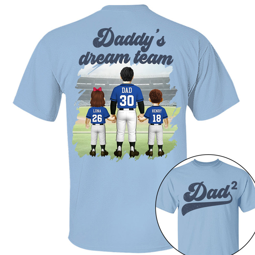 We Hit A Homerun Scoring You As Our Dad, Personalized Baseball Shirt For Dad Grandpa A2110 Hv01