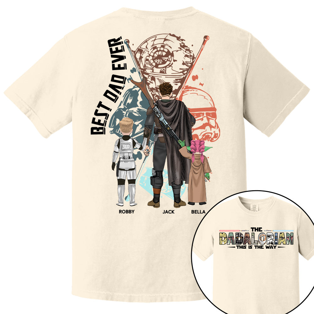 Best Dad Ever - The Dadalorian Personalized Shirt Gift For Dad - Custom Father's Day Gift 2025 Tu24