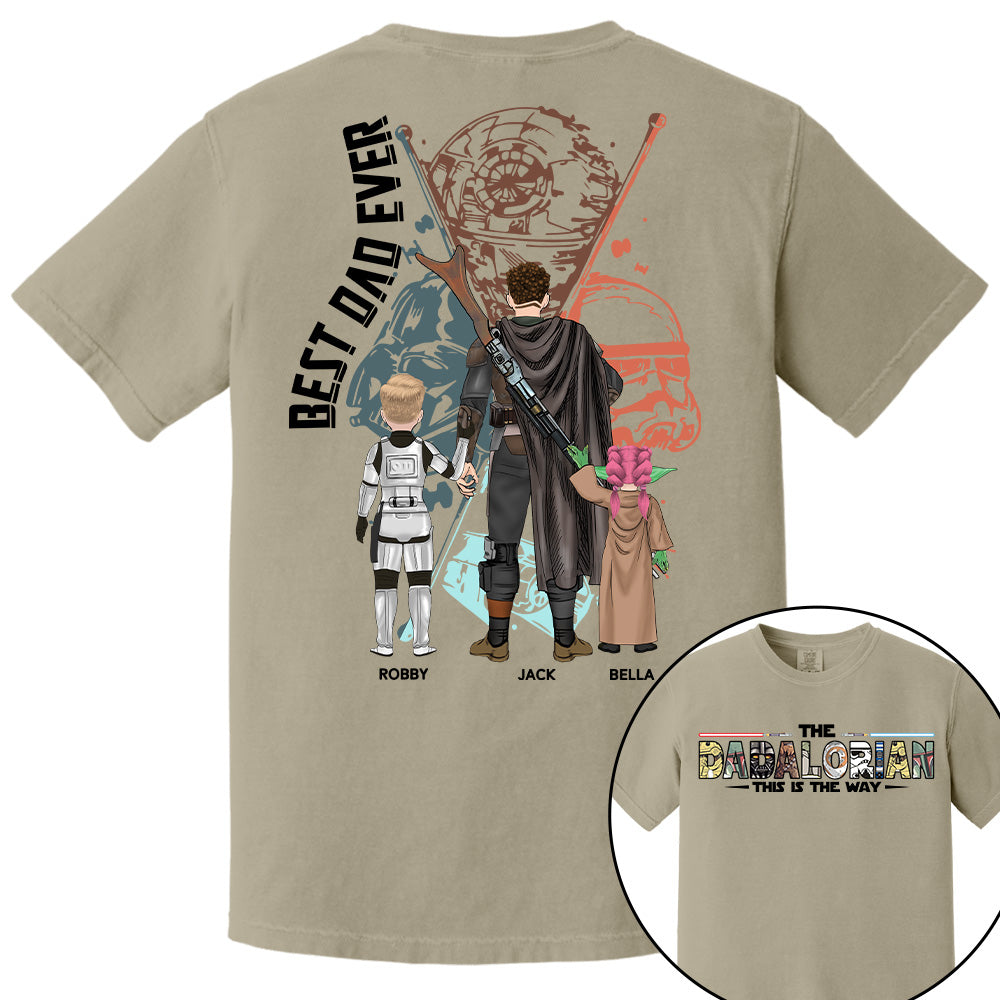Best Dad Ever - The Dadalorian Personalized Shirt Gift For Dad - Custom Father's Day Gift 2025 Tu24