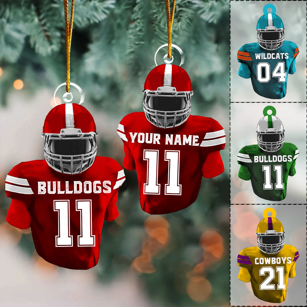 Custom Name Uniform Car Ornament For Football Lovers