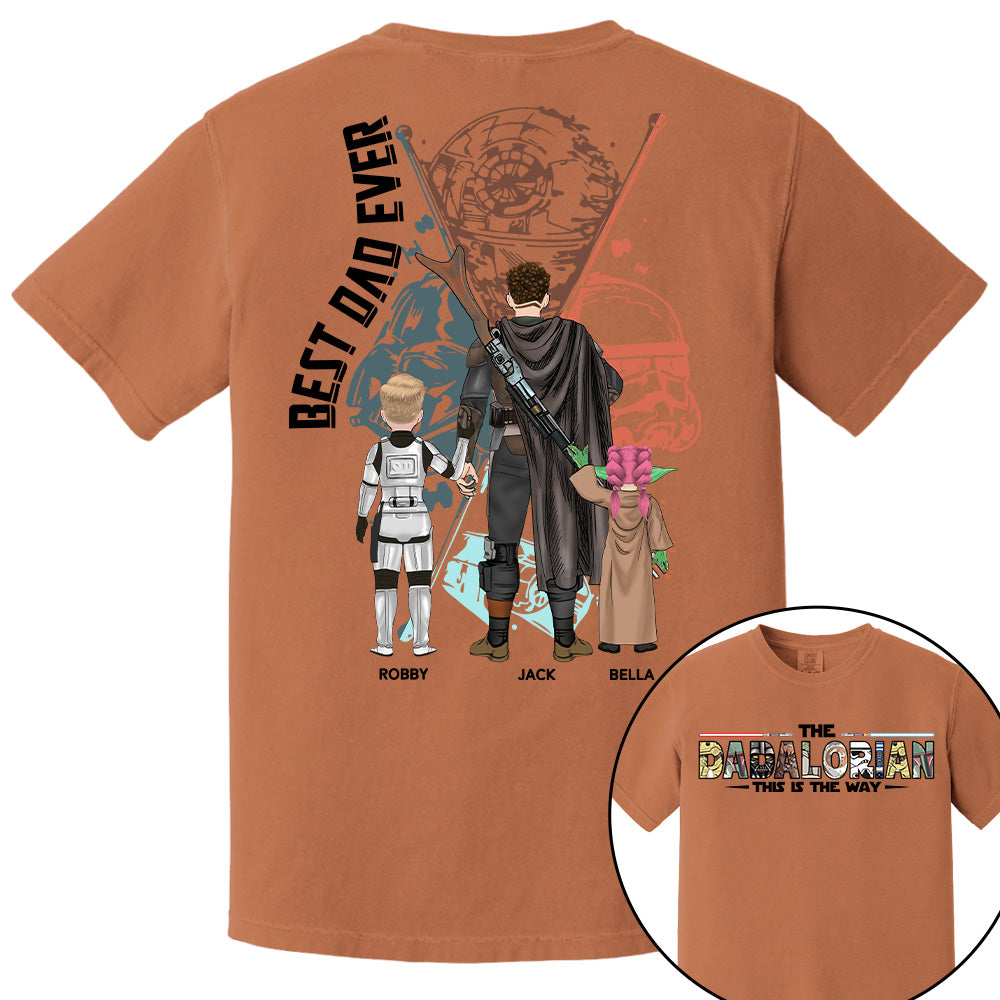 Best Dad Ever - The Dadalorian Personalized Shirt Gift For Dad - Custom Father's Day Gift 2025 Tu24
