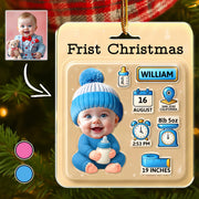 Baby Information Toy Box - Personalized Custom Shaped Acrylic Ornament Na02 Li29