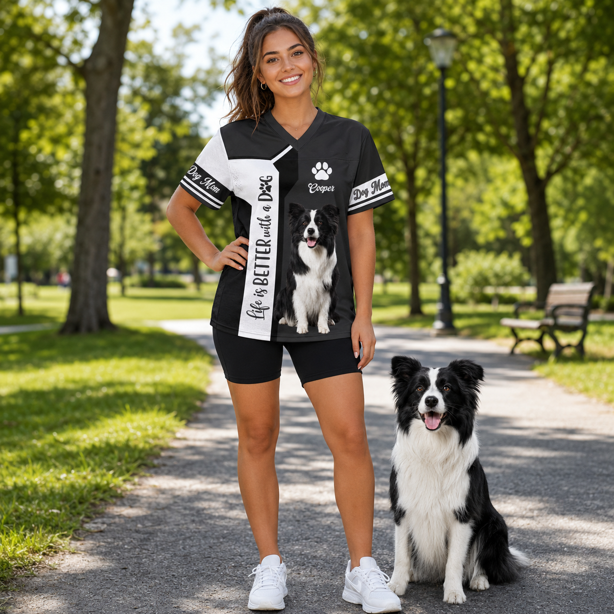 Custom Life Is Better With A Dog, Personalized Football Jersey Shirt, Gift For Dog Lover T1807 TH23