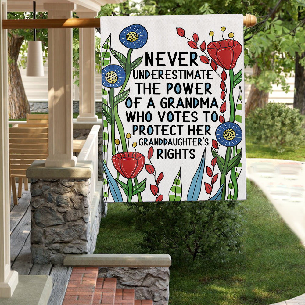 Personalized Never Underestimate The Power Of A Grandma Flag