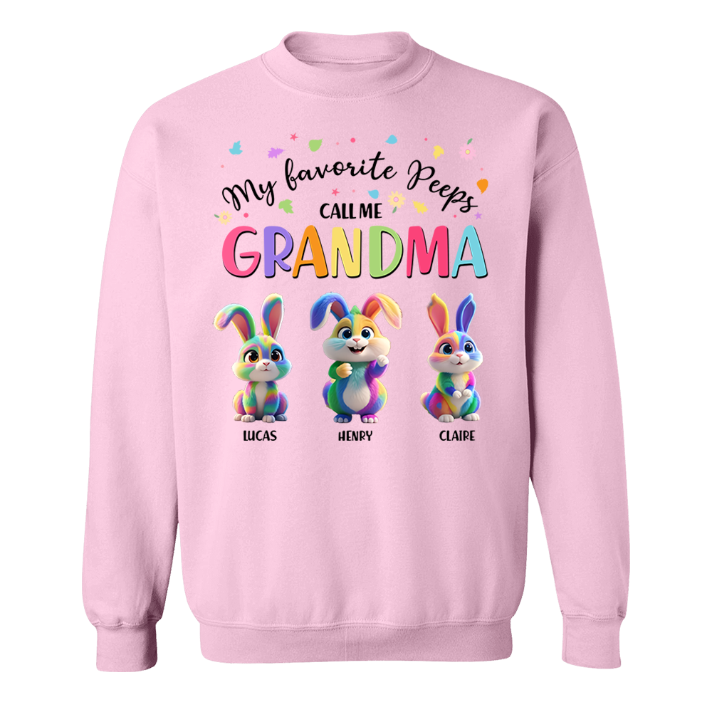 My Favorite Peeps Call Me Grandma - Personalized Grandma's Peeps Easter Day Shirt Pa00