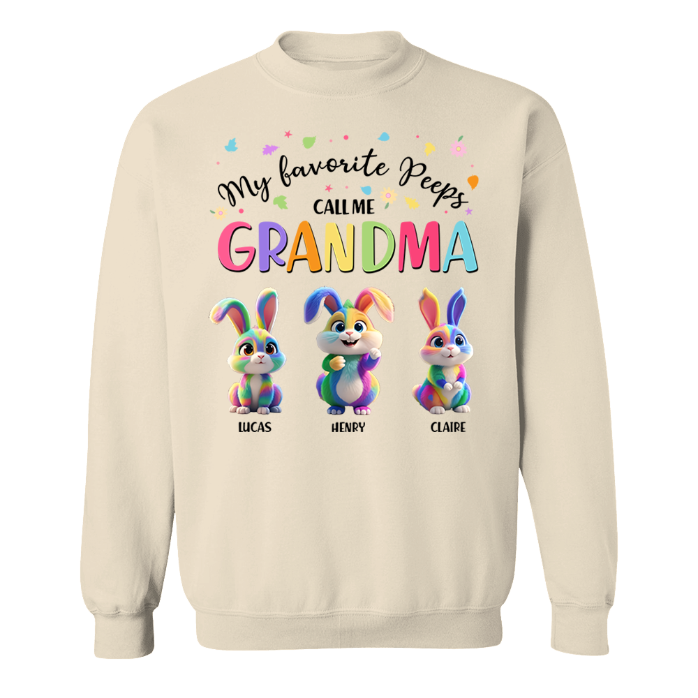 My Favorite Peeps Call Me Grandma - Personalized Grandma's Peeps Easter Day Shirt Pa00