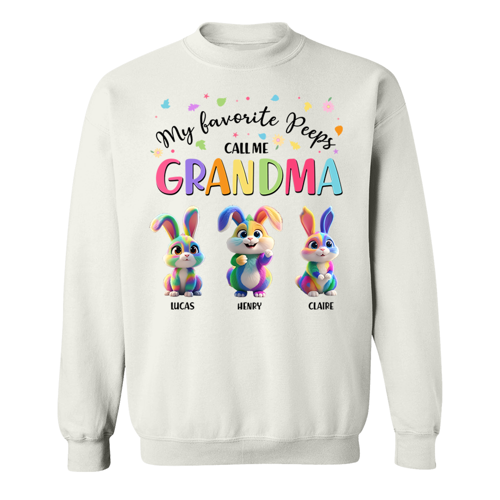 My Favorite Peeps Call Me Grandma - Personalized Grandma's Peeps Easter Day Shirt Pa00