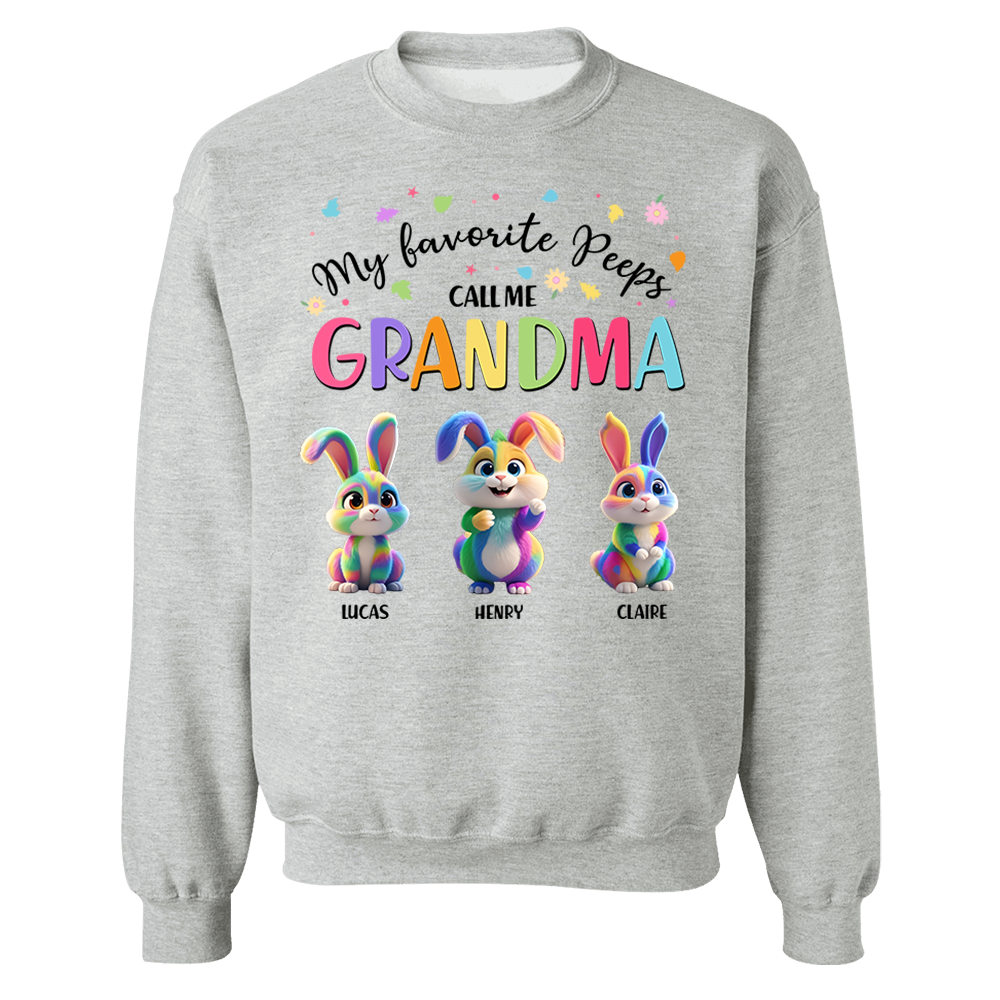 My Favorite Peeps Call Me Grandma - Personalized Grandma's Peeps Easter Day Shirt Pa00