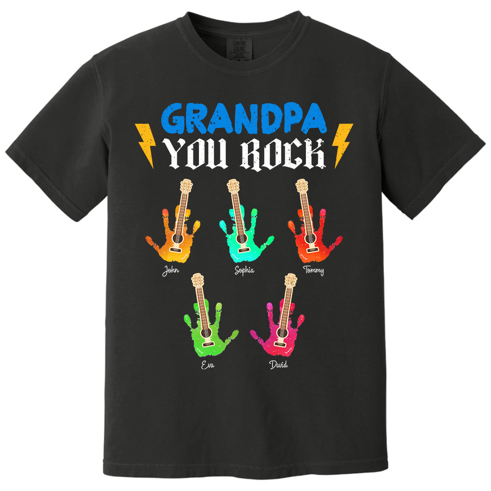 Grandpa You Rock - Personalized Shirt For Grandpa Pt99