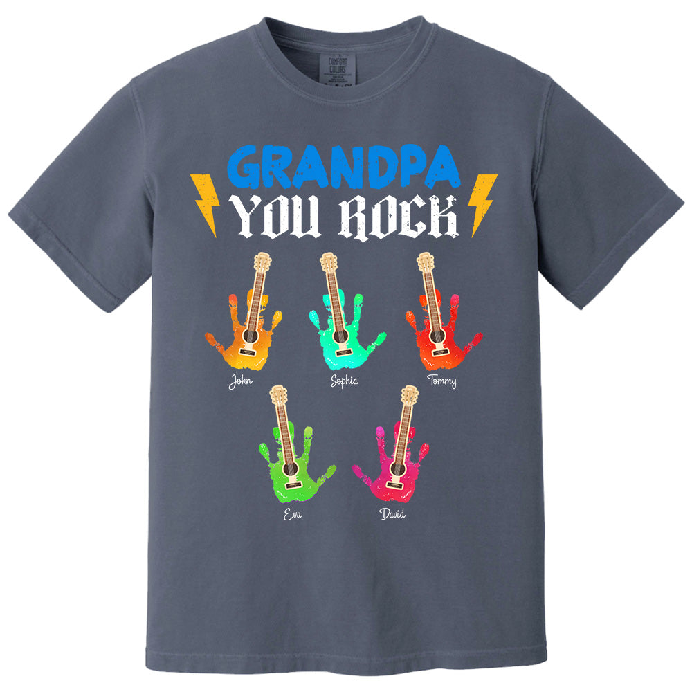 Grandpa You Rock - Personalized Shirt For Grandpa Pt99
