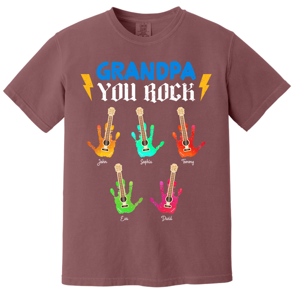 Grandpa You Rock - Personalized Shirt For Grandpa Pt99