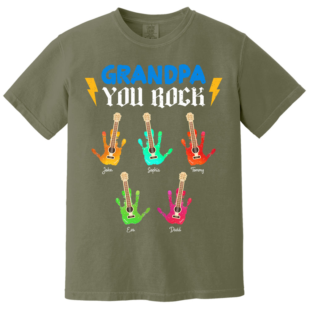 Grandpa You Rock - Personalized Shirt For Grandpa Pt99