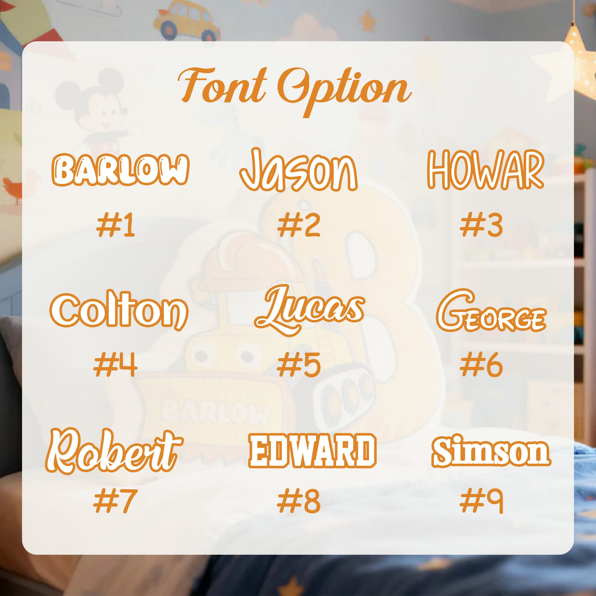 Personalized Boy Letter Pillow, Initial Pillow with name, Alphabet Excavator Letter Boy, Names Pillow, Christmas Gifts, Birthday Gift for Kids Li29