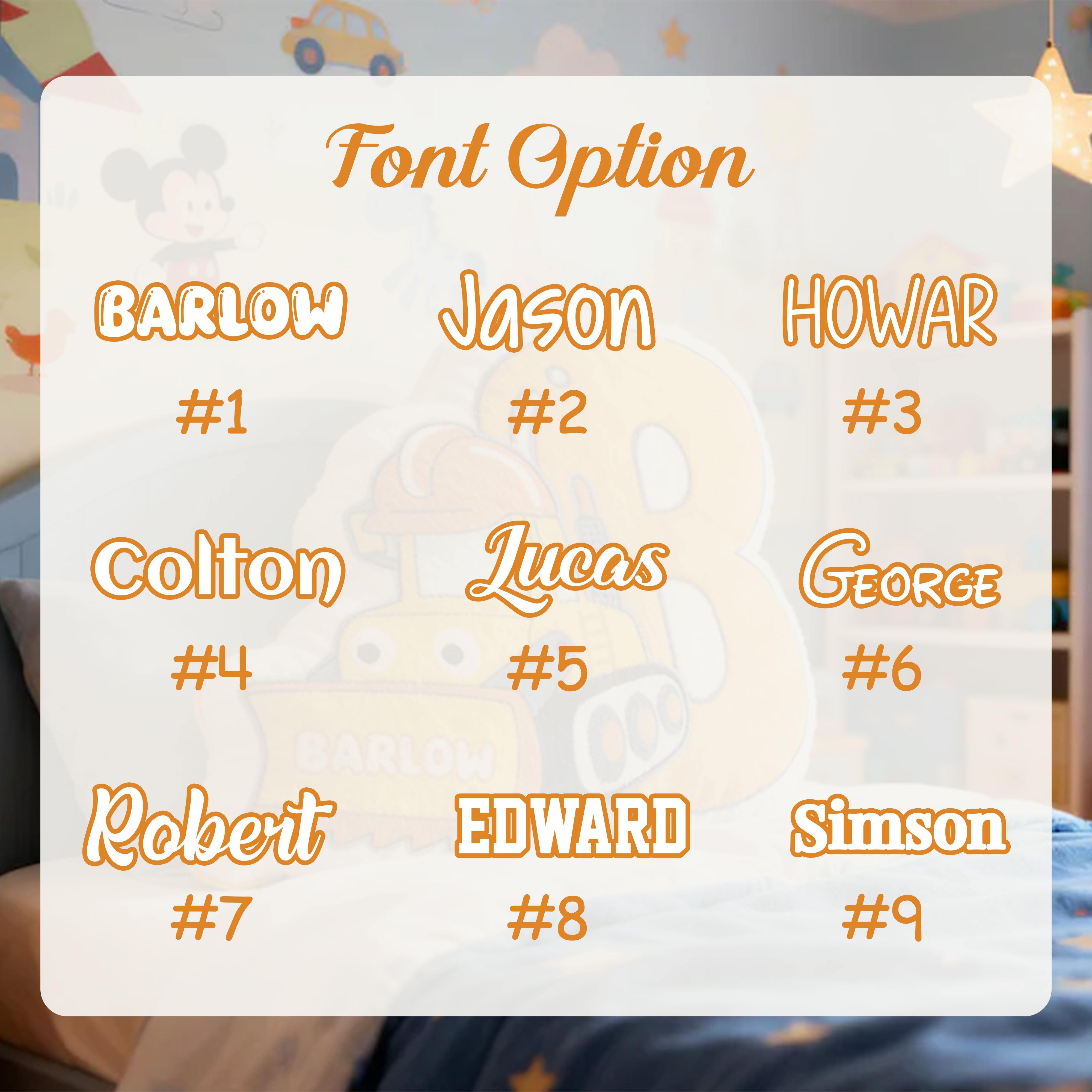 Personalized Boy Letter Pillow, Initial Pillow with name, Alphabet Excavator Letter Boy, Names Pillow, Christmas Gifts, Birthday Gift for Kids Li29