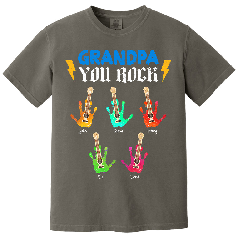 Grandpa You Rock - Personalized Shirt For Grandpa Pt99