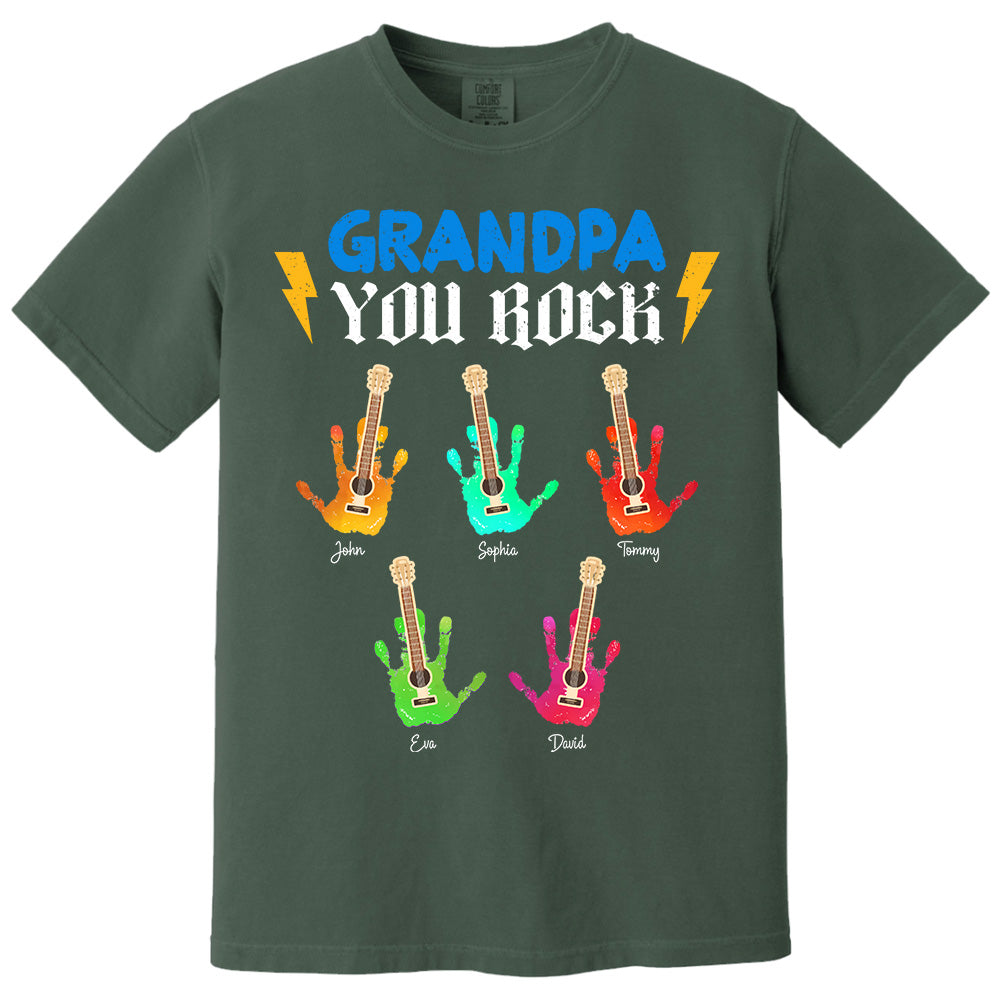 Grandpa You Rock - Personalized Shirt For Grandpa Pt99