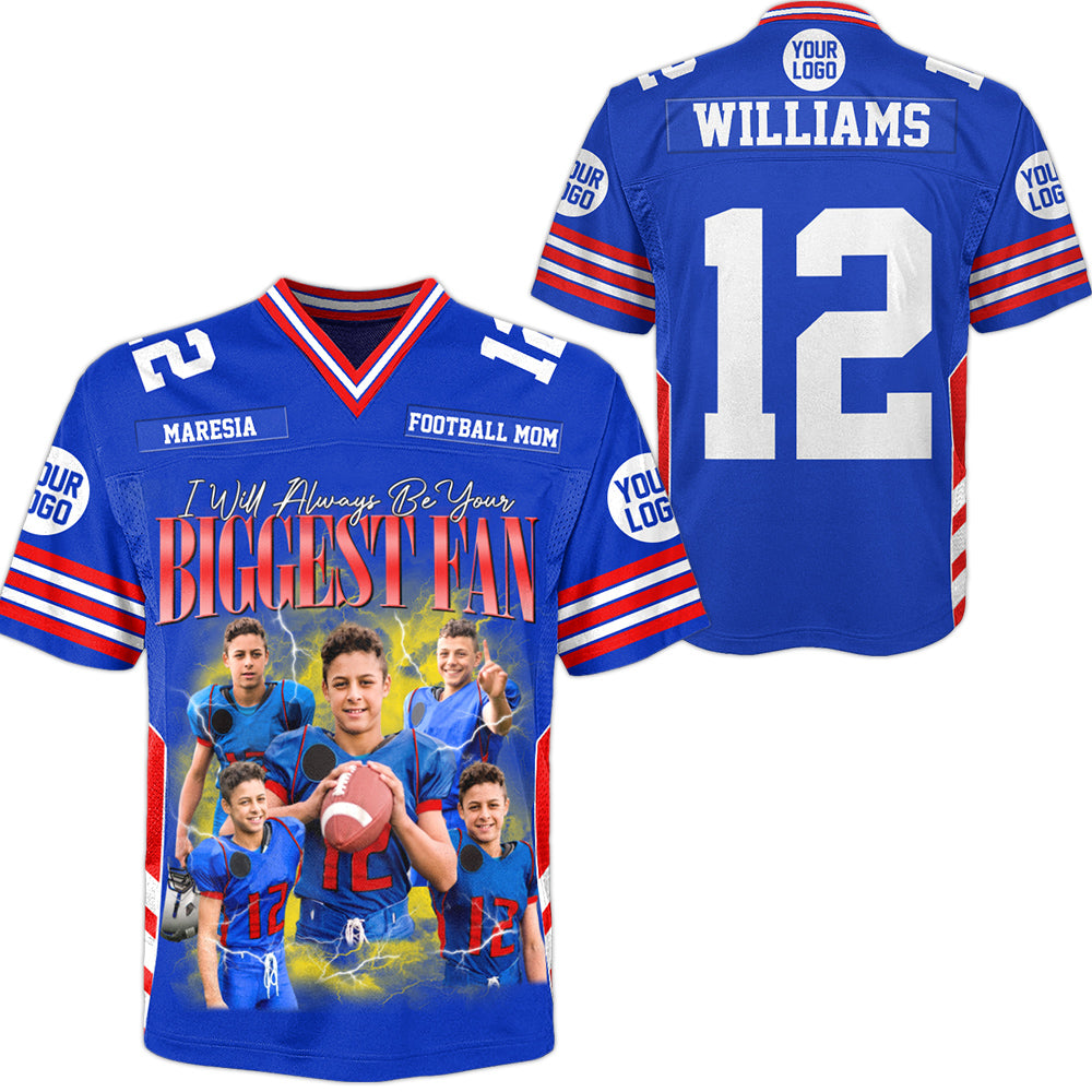 I Will Always Be Your Biggest Fan Football Jersey Shirt Gift For Football Mom Football Dad Game Day Shirt H2511