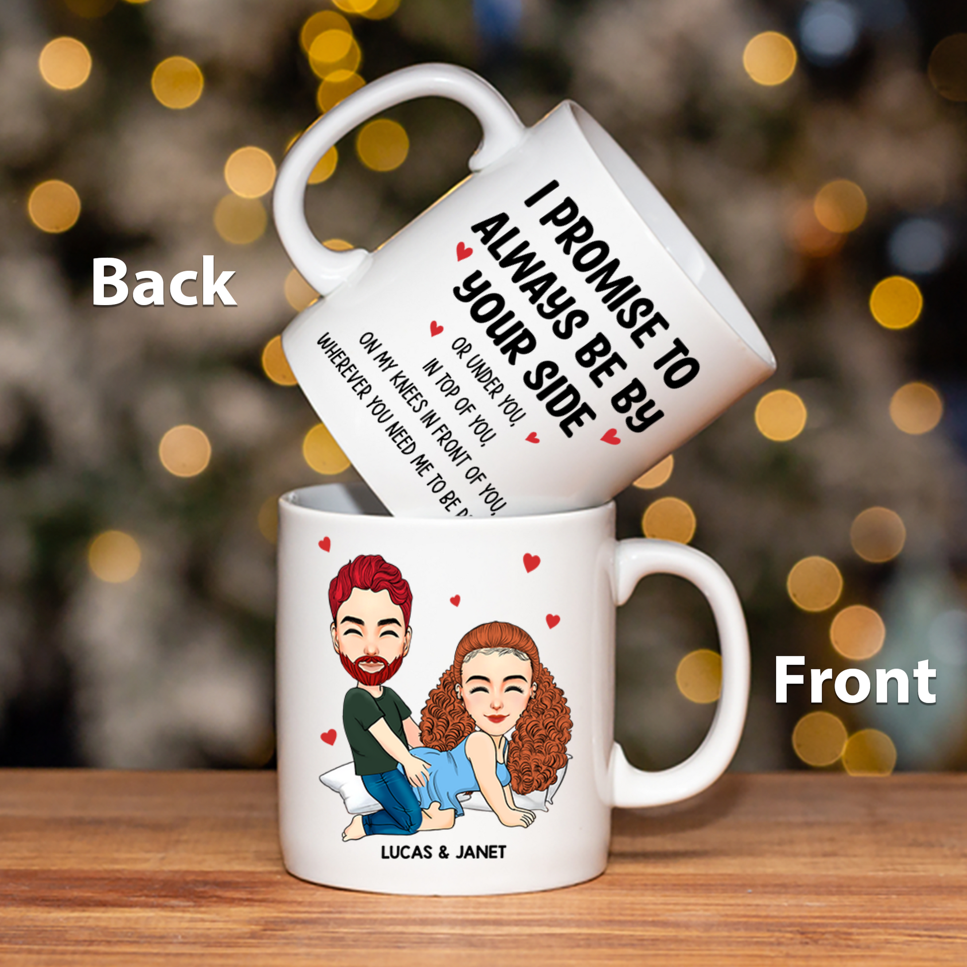 I Promise To Always Be By Your Side  - Couple Personalized Custom Mug - Gift For Husband Wife, Anniversary Pa00