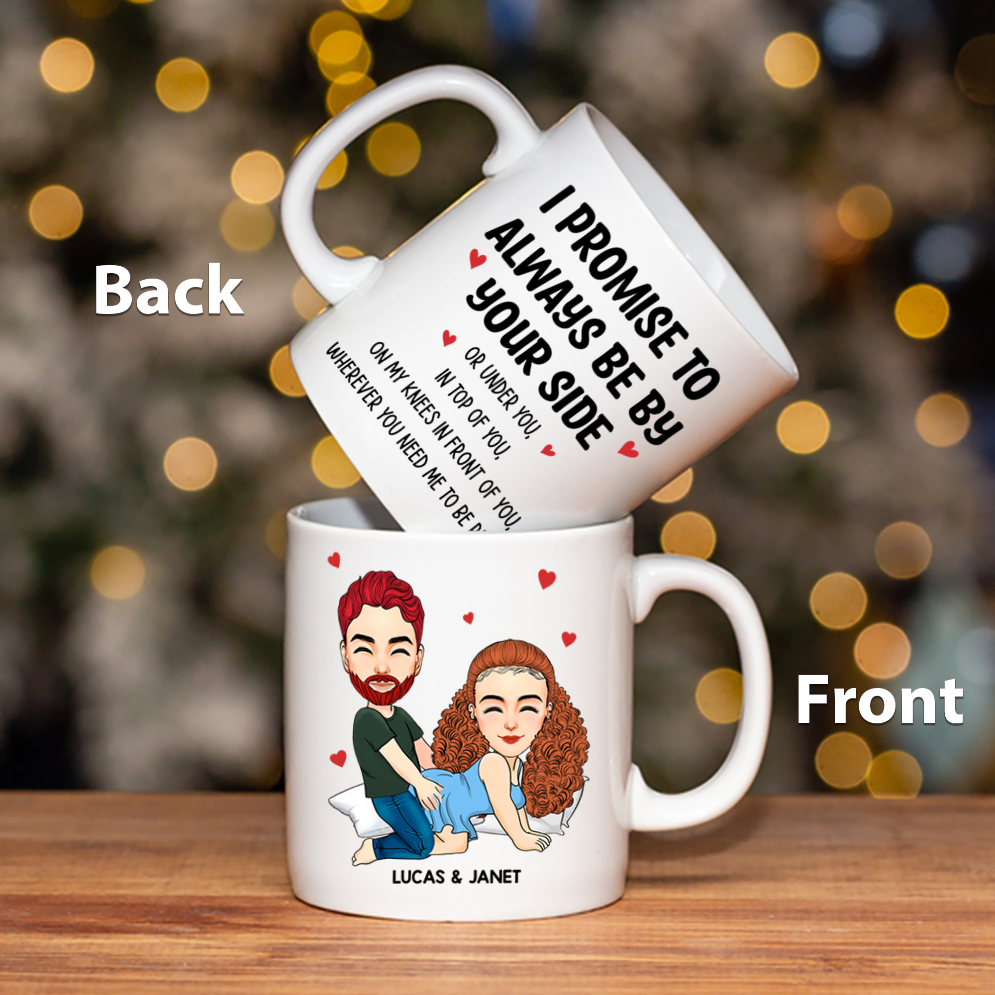 I Promise To Always Be By Your Side  - Couple Personalized Custom Mug - Gift For Husband Wife, Anniversary Pa00