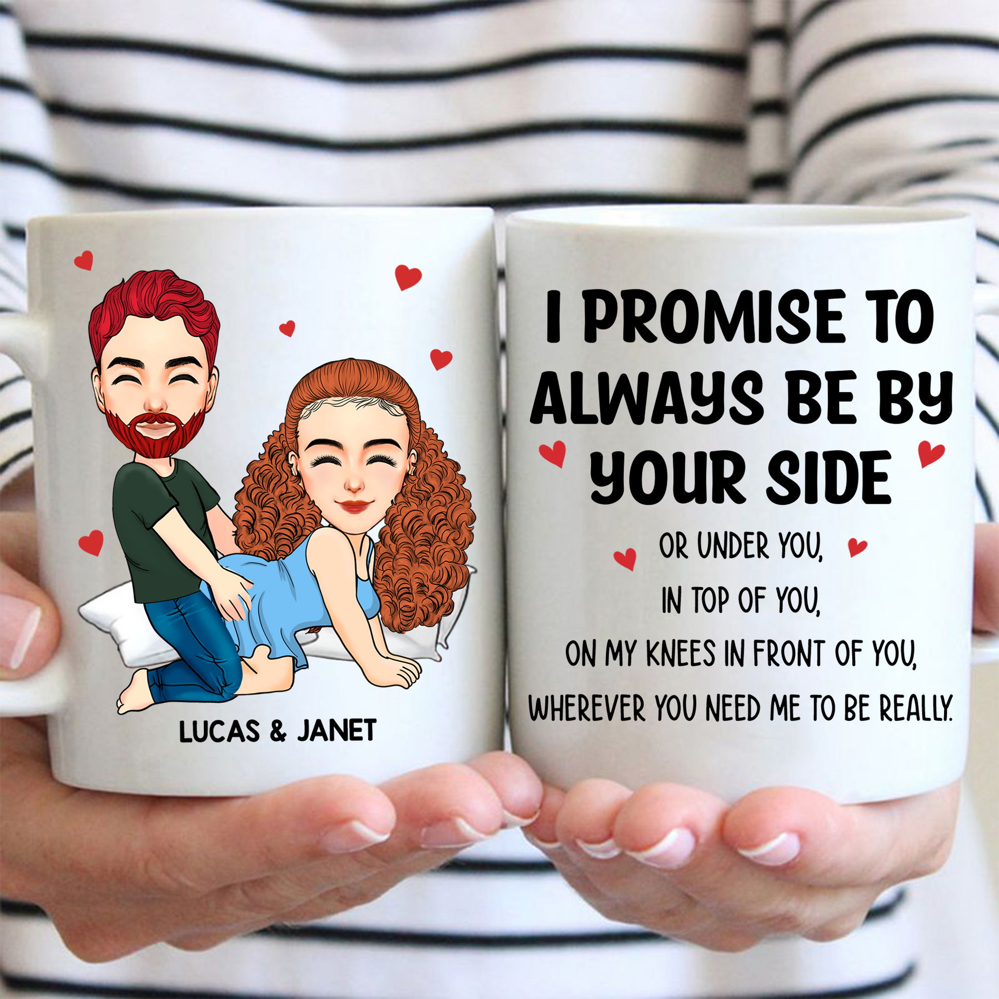 I Promise To Always Be By Your Side  - Couple Personalized Custom Mug - Gift For Husband Wife, Anniversary Pa00