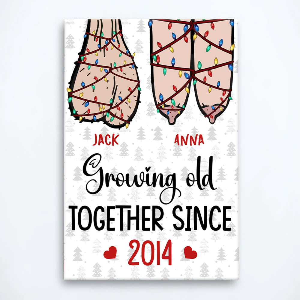 Growing Old Together Personalized Canvas Print