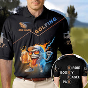 Golf And Beer Polo Shirt, Custom Men's Funny Graphic Golf Polo Shirt, Personalized Golf Polo Shirt, Gif for Golf Player A2110 Vr2 Nh00
