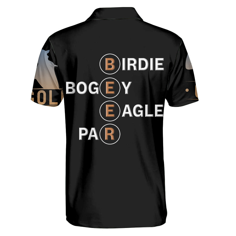 Golf And Beer Polo Shirt, Custom Men's Funny Graphic Golf Polo Shirt, Personalized Golf Polo Shirt, Gif for Golf Player A2110 Vr2 Nh00
