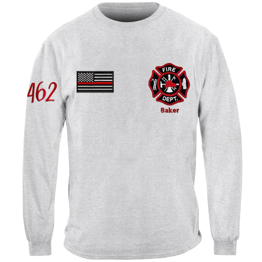 Personalized Shirt for Firefighter Custom Fire Department Name Embroidered Shirt For Fireman Family H2511