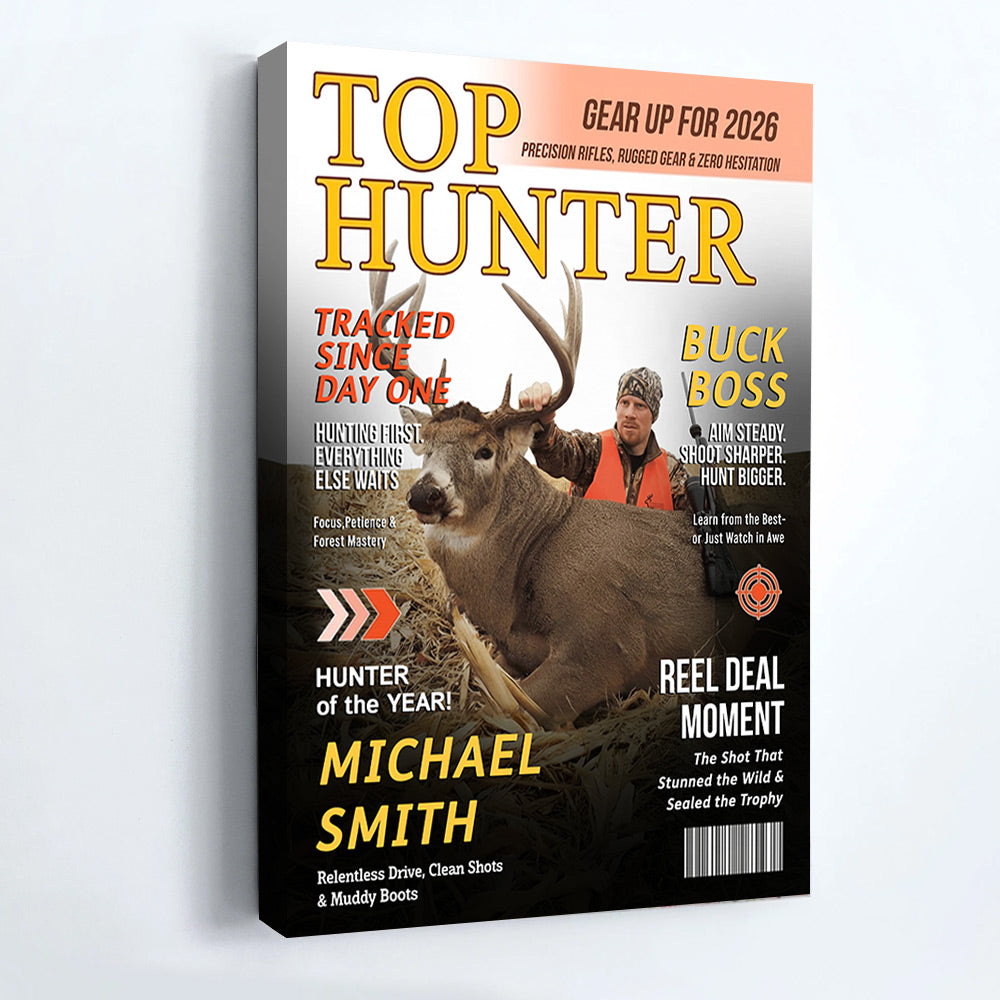 Custom Hunting Magazine Canvas, Personalized Hunting Gifts for Men Li29