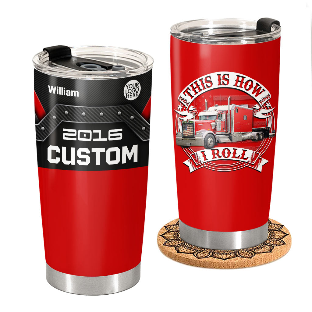 Custom Photo Truck Tumbler Gift for Father's Day, Trucker A2110 Pt99