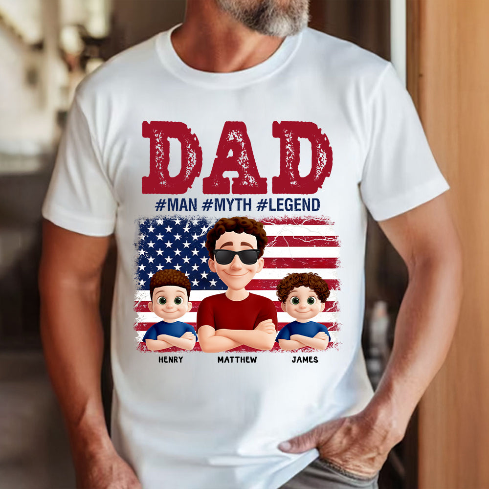 Papa The Myth - Personalized Proud Shirt For Dad Grandpa Custom Nickname NA04  Hv01