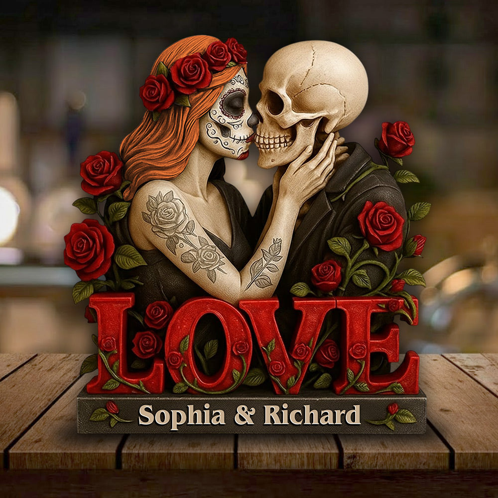 Skull Couple Acrylic Plaque - Personalized Gifts For Couple Li29