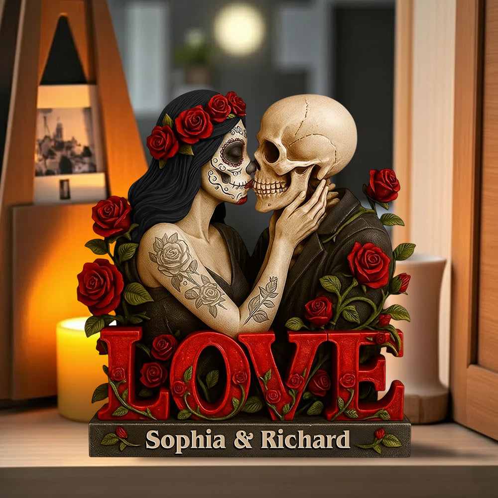 Skull Couple Acrylic Plaque - Personalized Gifts For Couple Li29