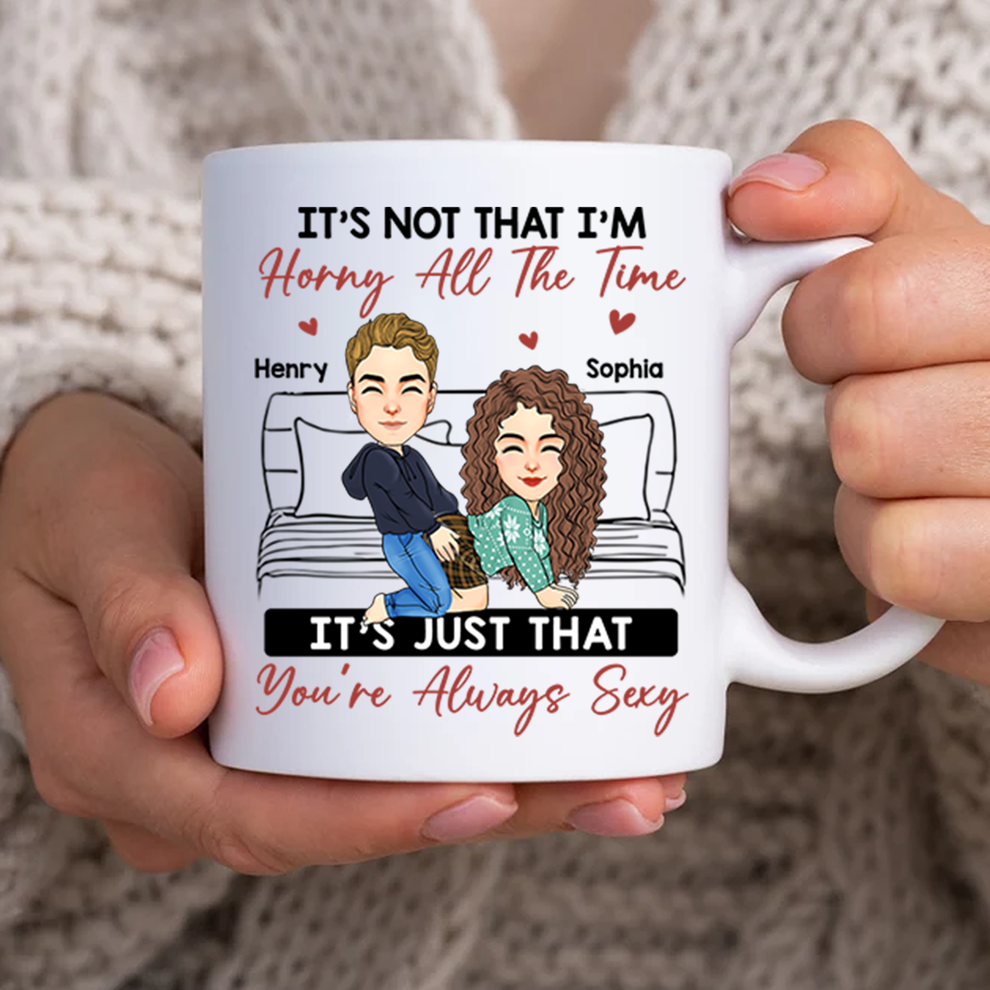 Our Love Is Sweeter Than Candy Canes - Couple Personalized Custom Mug - Christmas Gift For Husband Wife, Anniversary Pa00