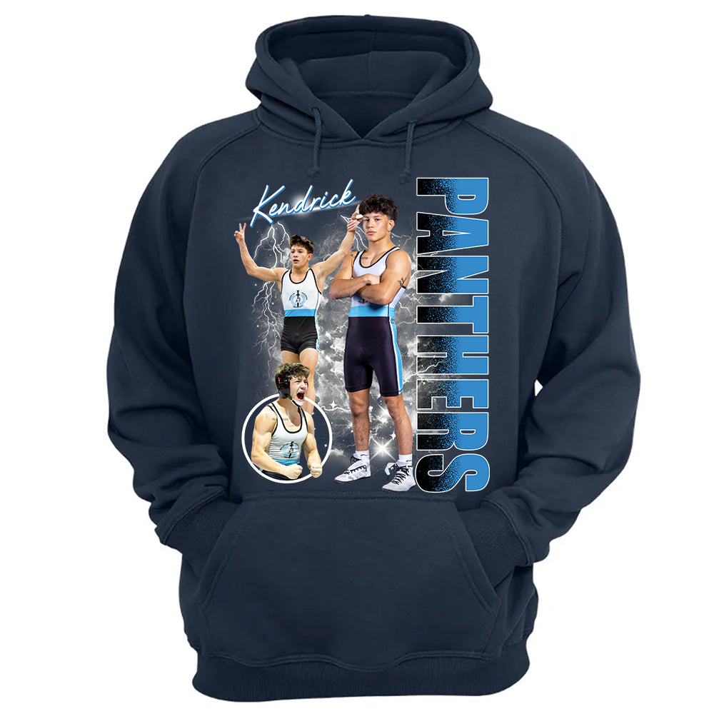 Custom Photo Wrestler Shirt - Personalized Team Name School Name Bootleg Shirt NA04 Hv01