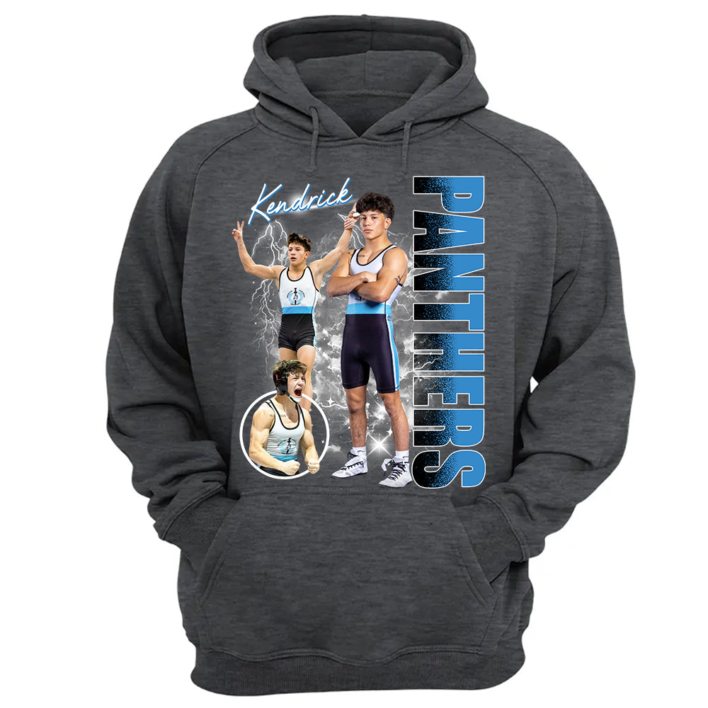 Custom Photo Wrestler Shirt - Personalized Team Name School Name Bootleg Shirt NA04 Hv01