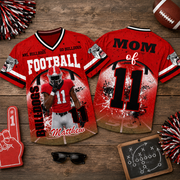 Custom Football Mom Jersey with Photo & Player Number – Personalized Game Day Shirt Hv01