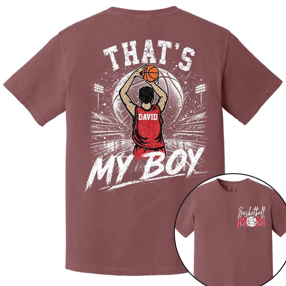 Personalized Basketball Mom Shirt, Custom Those Are My Boys T-Shirt, Team Name & Player Number Tee, Basketball Season Gift Na02 Nh00