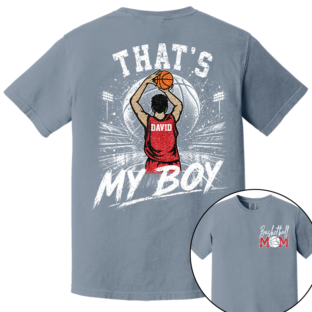 Personalized Basketball Mom Shirt, Custom Those Are My Boys T-Shirt, Team Name & Player Number Tee, Basketball Season Gift Na02 Nh00