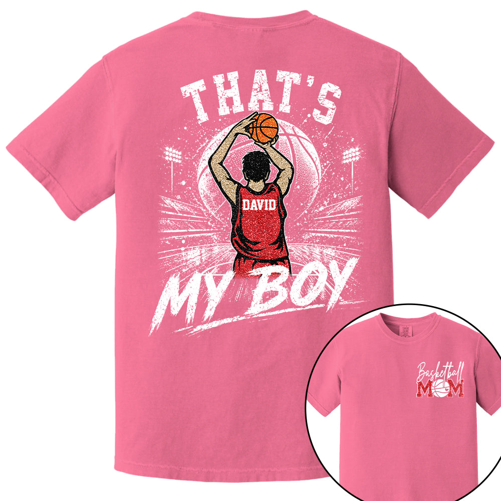 Personalized Basketball Mom Shirt, Custom Those Are My Boys T-Shirt, Team Name & Player Number Tee, Basketball Season Gift Na02 Nh00