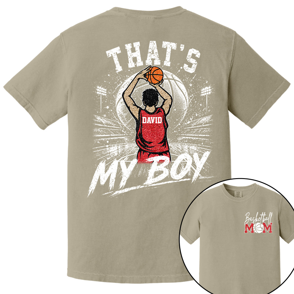 Personalized Basketball Mom Shirt, Custom Those Are My Boys T-Shirt, Team Name & Player Number Tee, Basketball Season Gift Na02 Nh00