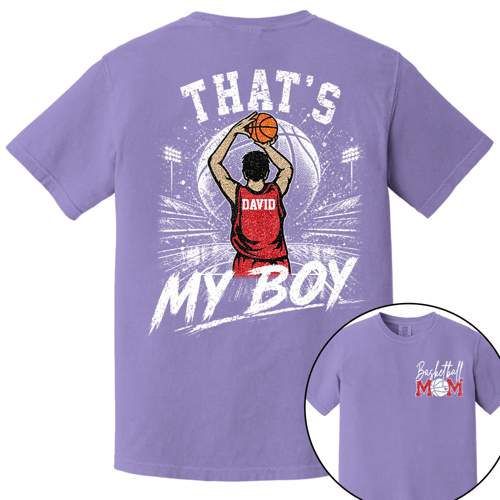 Personalized Basketball Mom Shirt, Custom Those Are My Boys T-Shirt, Team Name & Player Number Tee, Basketball Season Gift Na02 Nh00