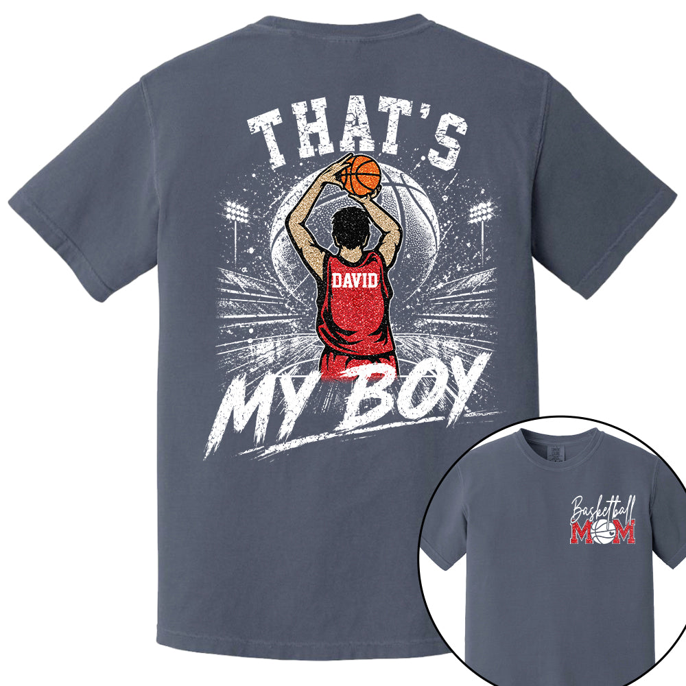 Personalized Basketball Mom Shirt, Custom Those Are My Boys T-Shirt, Team Name & Player Number Tee, Basketball Season Gift Na02 Nh00