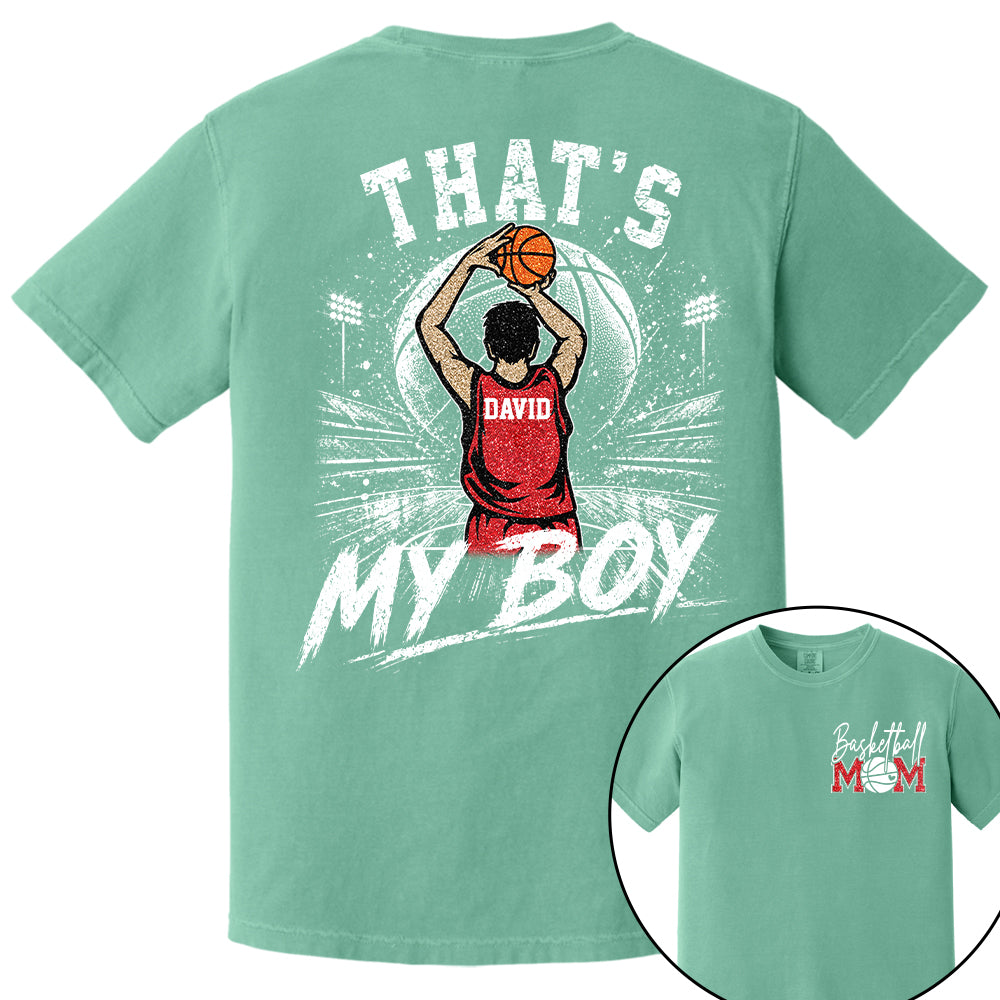 Personalized Basketball Mom Shirt, Custom Those Are My Boys T-Shirt, Team Name & Player Number Tee, Basketball Season Gift Na02 Nh00
