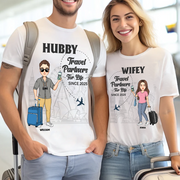 Hubby & Wifey - Travel Partners For Life - Custom Acrylic Luggage Bag For Couples NA04 Pa00
