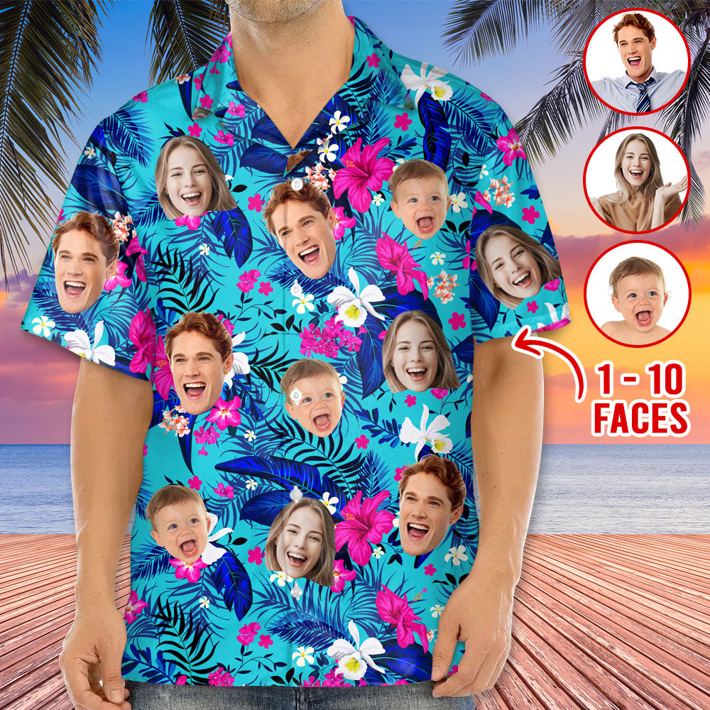 Custom Hawaiian Shirt With Face, Patriotic 4th of July Shirt vr1