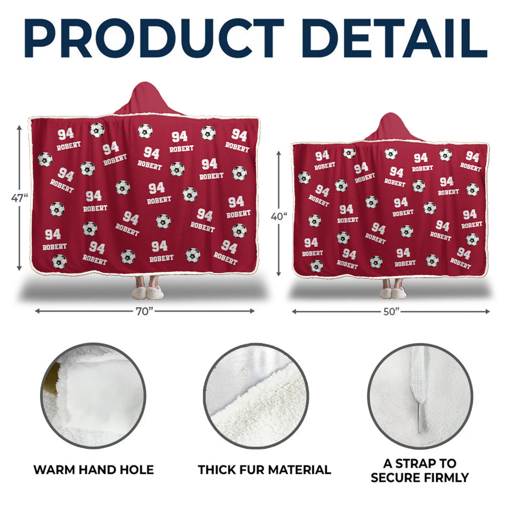 Personalized Soccer Wearable Blanket Hoodie For Sport Lovers, Sport Players Tu20